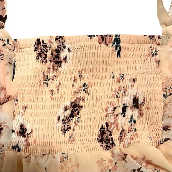 Torrid Floral Babydoll Tank Top Lace Trim Blush Pink Size 2 Hi-Low Hem - Picture 9 of 12